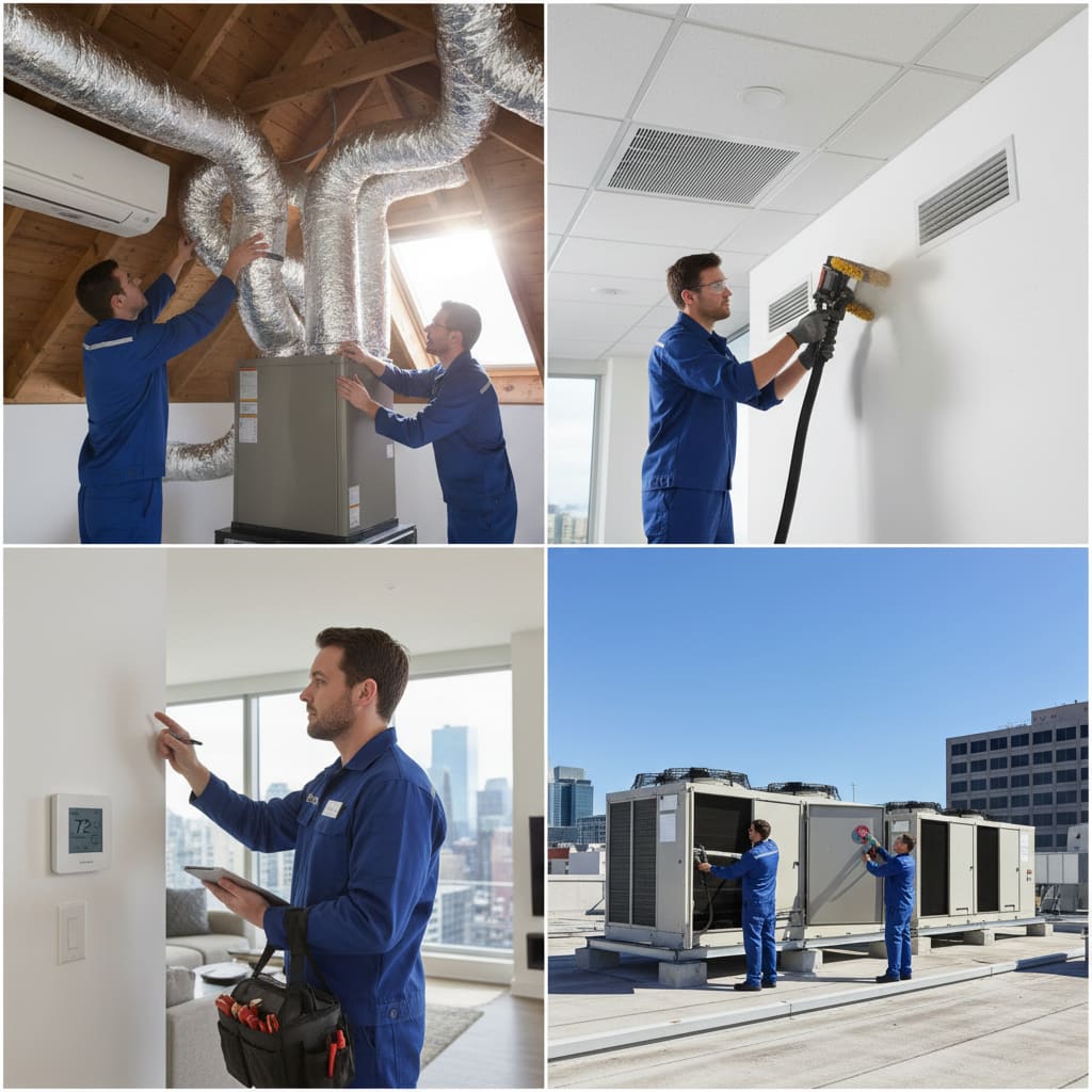 SelfCare Ored HVAC installation, maintenance and troubleshooting collage